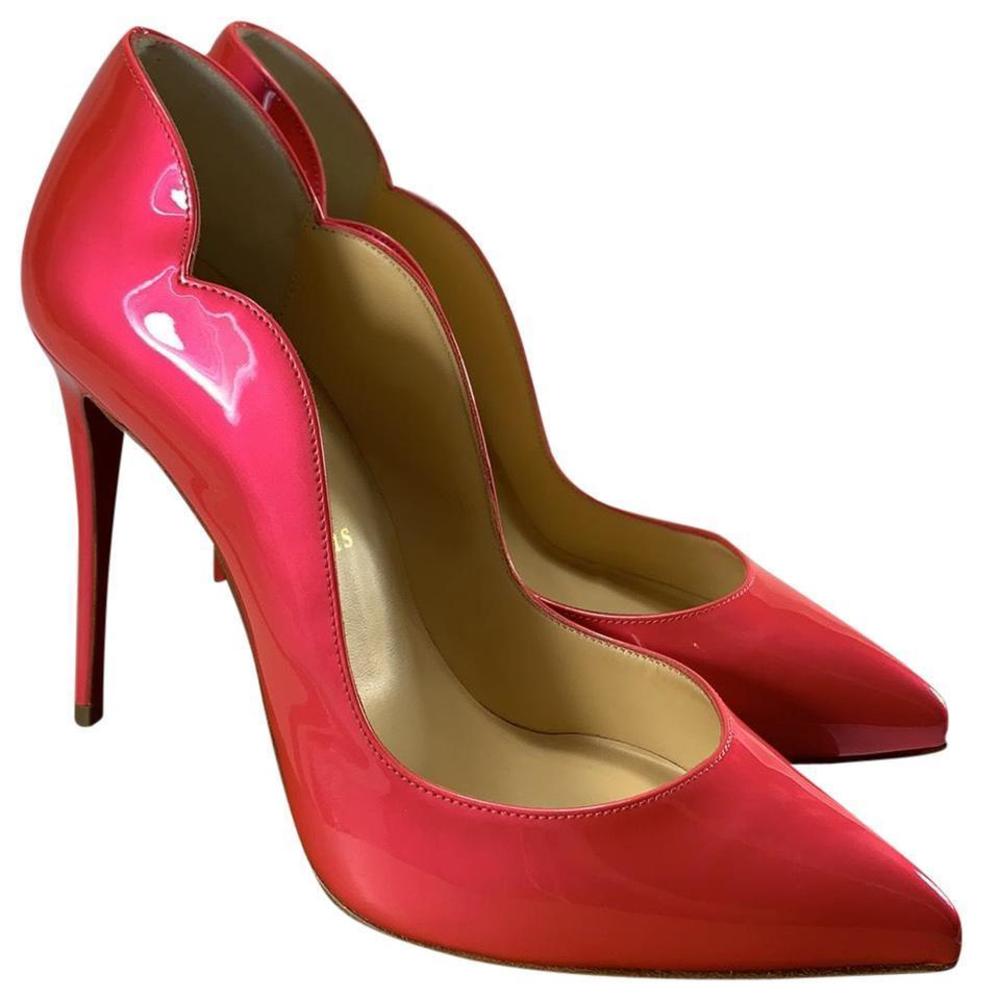 Hot Chick 100mm Florida fluo Metallic Scallop Patent pumps heels D496